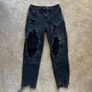 Zara, black, ripped jeans